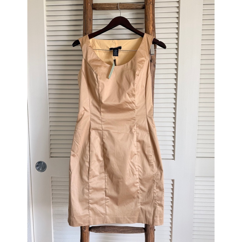 The Limited Stretch Sheath Dress Tan Sleeveless Business Casual Size 6‎ NWT
